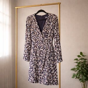 Tommy Hilfiger Navy Floral Long Sleeve Dress